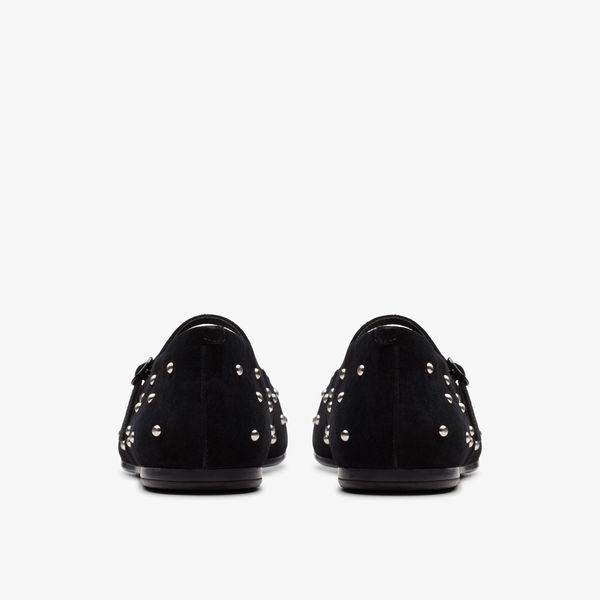 Womens Livia Stud Black Suede Mary Janes - Image 5