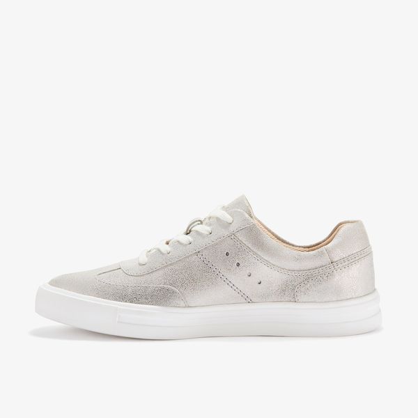 Womens Makea Court Metallic Leather Sneakers - Image 2