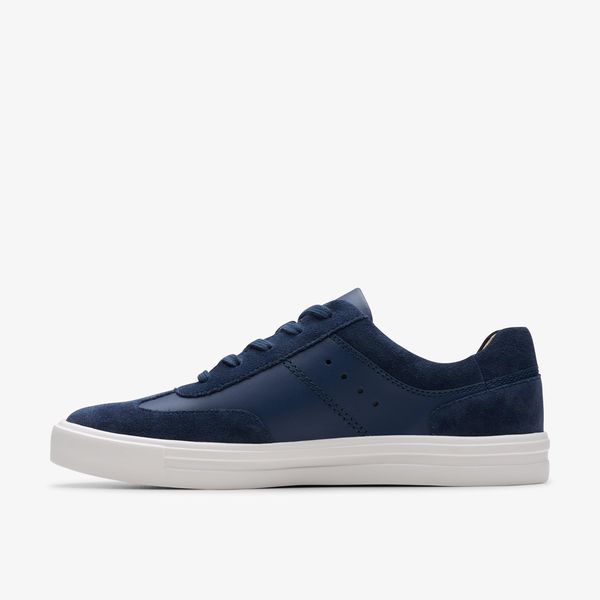 Womens Makea Court Navy Leather Sneakers - Image 2