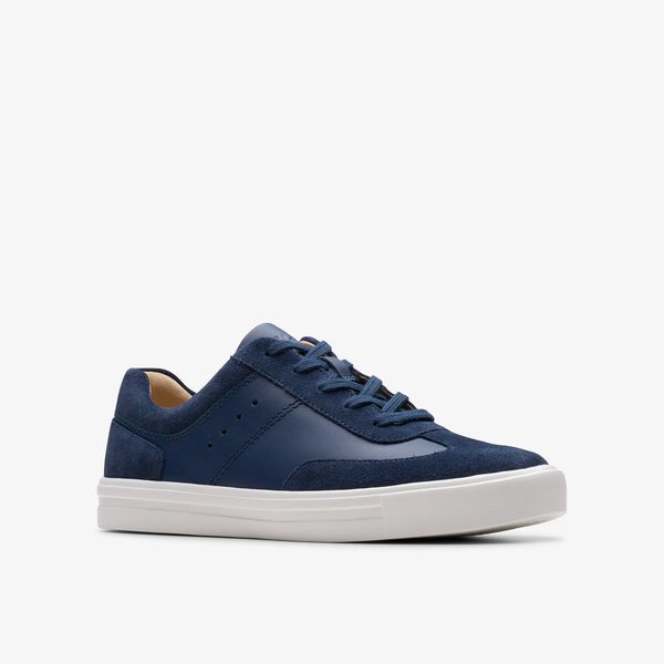 Womens Makea Court Navy Leather Sneakers - Image 4