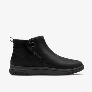 Womens Breeze Derby Black Ankle Boots