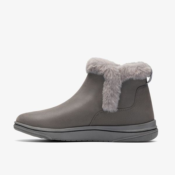 Womens Breeze Fur Dark Grey Ankle Boots - Image 2