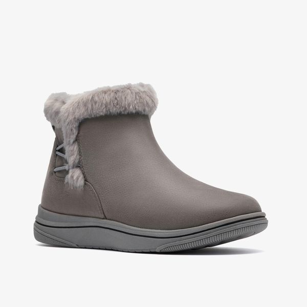 Womens Breeze Fur Dark Grey Ankle Boots - Image 4