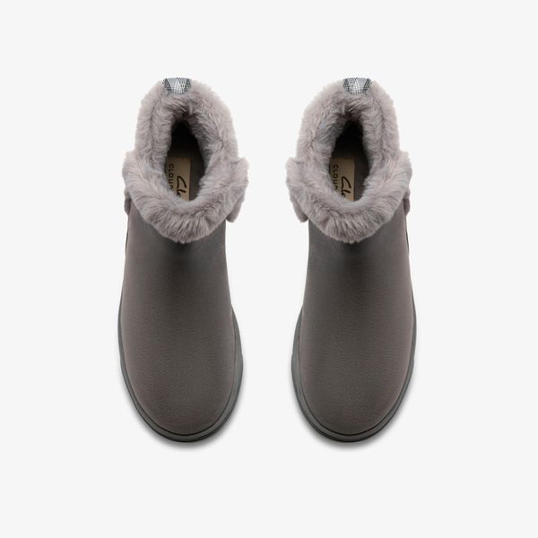 Womens Breeze Fur Dark Grey Ankle Boots - Image 6