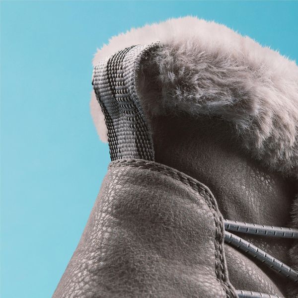 Womens Breeze Fur Dark Grey Ankle Boots - Image 8