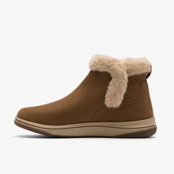 Womens Breeze Fur Dark Tan Ankle Boots - Image 2