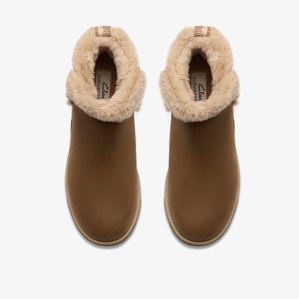 Womens Breeze Fur Dark Tan Ankle Boots - Image 8