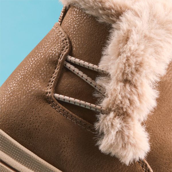 Womens Breeze Fur Dark Tan Ankle Boots - Image 4