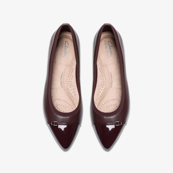 Womens Natalyn Dark Merlot Leather Slip-Ons - Image 6