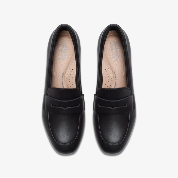 Womens Iridessa Sky Black Leather Loafers - Image 6