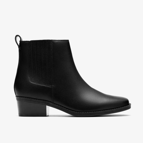 Womens Danyelle Skip Black Leather Ankle Boots