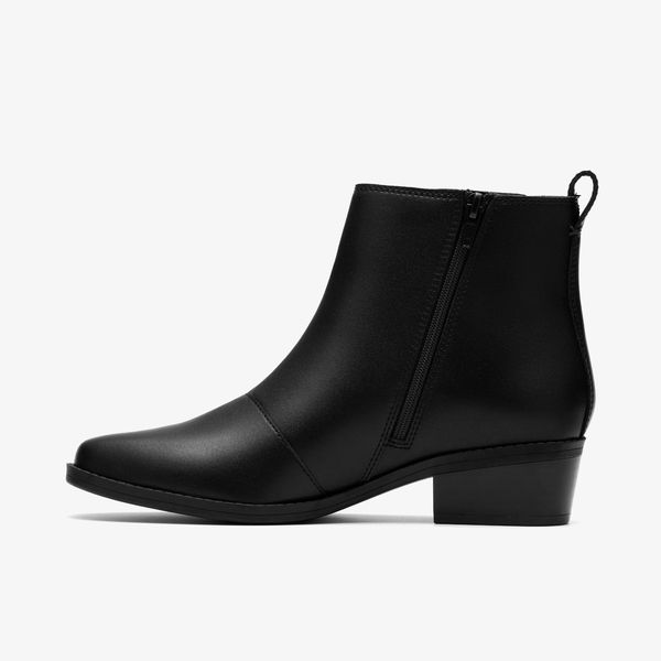 Womens Danyelle Skip Black Leather Ankle Boots - Image 2