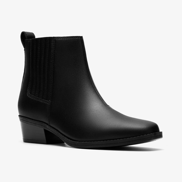 Womens Danyelle Skip Black Leather Ankle Boots - Image 4