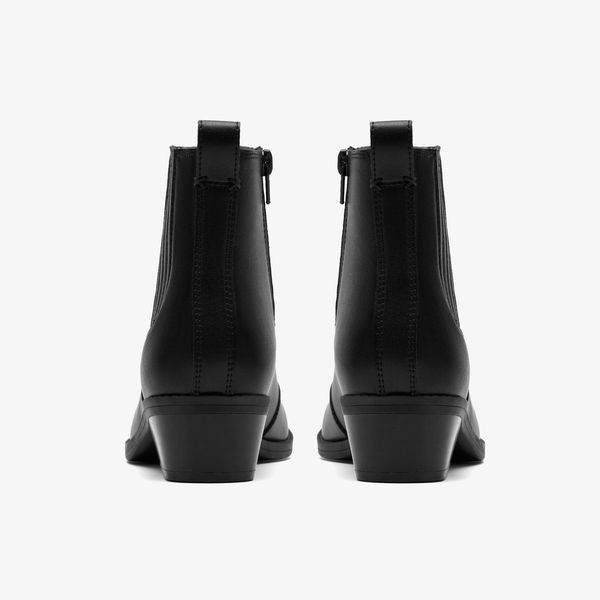 Womens Danyelle Skip Black Leather Ankle Boots - Image 5