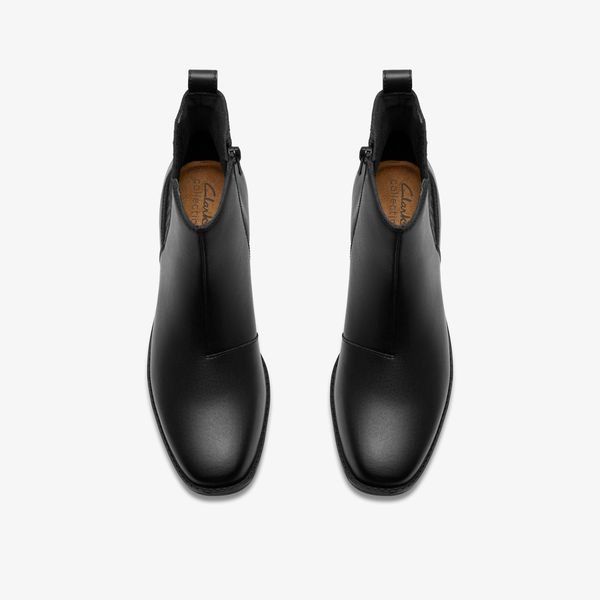 Womens Danyelle Skip Black Leather Ankle Boots - Image 6