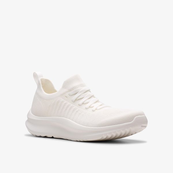 Womens Solevana Lace White Sneakers - Image 4