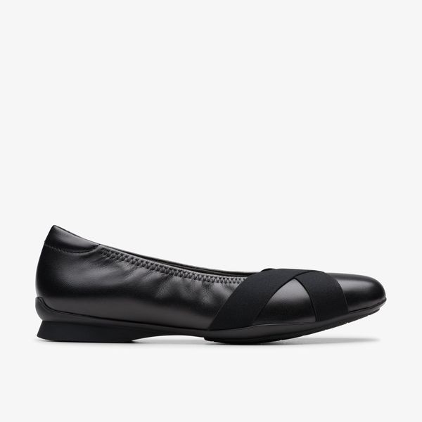 Womens Jazmynn Gem Black Leather Flats