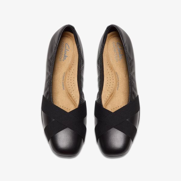Womens Jazmynn Gem Black Leather Flats - Image 6
