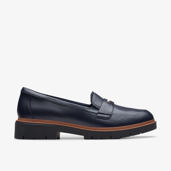 Womens Westlynn Glow Navy Leather Slip-Ons