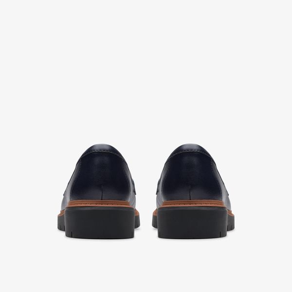 Womens Westlynn Glow Navy Leather Slip-Ons - Image 5