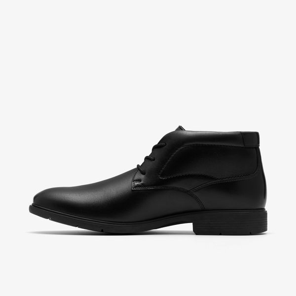 Mens Eldredge Mid Black Leather Ankle Boots - Image 2