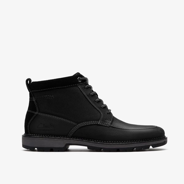 Mens Maplewalk Rise Black Leather Ankle Boots