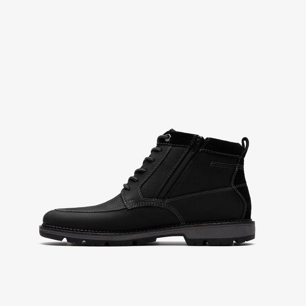Mens Maplewalk Rise Black Leather Ankle Boots - Image 2