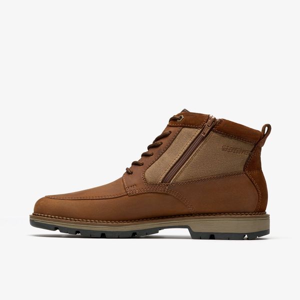 Mens Maplewalk Rise Dark Tan Leather Boots - Image 2