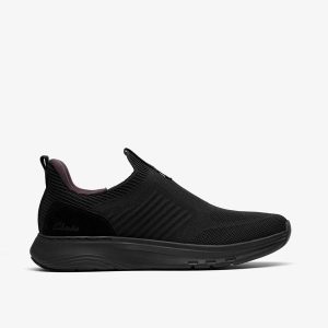 Mens Motion Trek IN Black Knit Sneakers