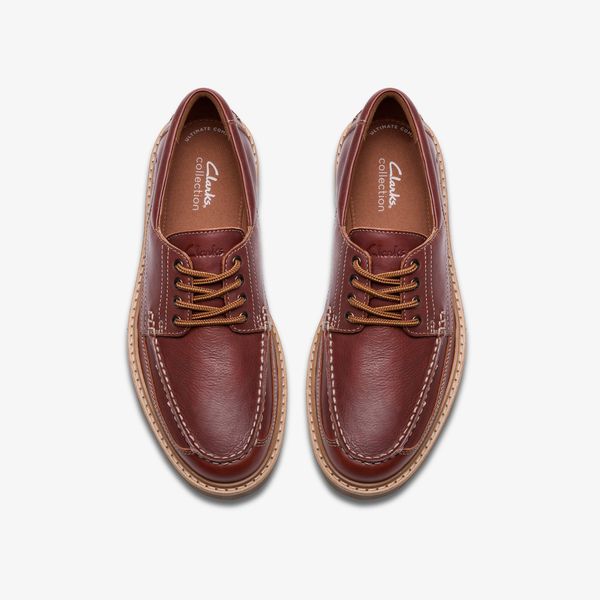 Mens Weltridge Moc Dark Tan Leather Boat Shoe - Image 6