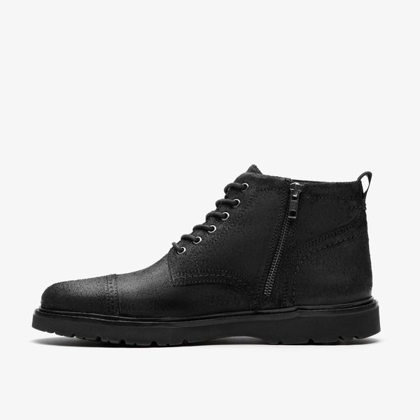 Mens Weltridge Zip Black Waxy Ankle Boots - Image 2