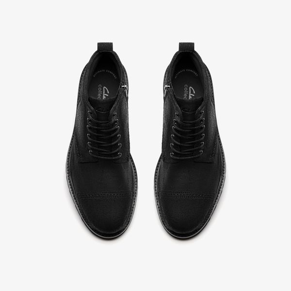 Mens Weltridge Zip Black Waxy Ankle Boots - Image 6