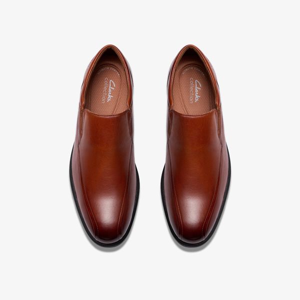 Mens Steadwell Step Dark Tan Leather Loafers - Image 6