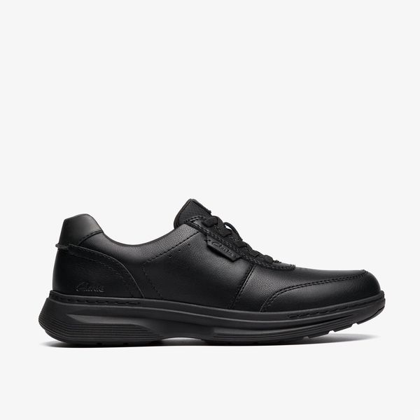 Mens Craftwell Lace Black Leather Sneaker| Clarks