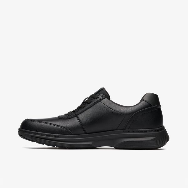 Mens Craftwell Lace Black Leather Sneaker| Clarks - Image 2