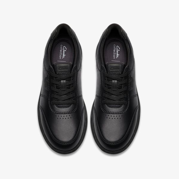 Mens Craftwell Lace Black Leather Sneaker| Clarks - Image 6