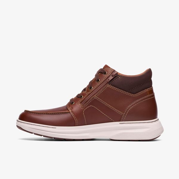 Mens Craftwell Mid Dark Tan Leather Boots - Image 2