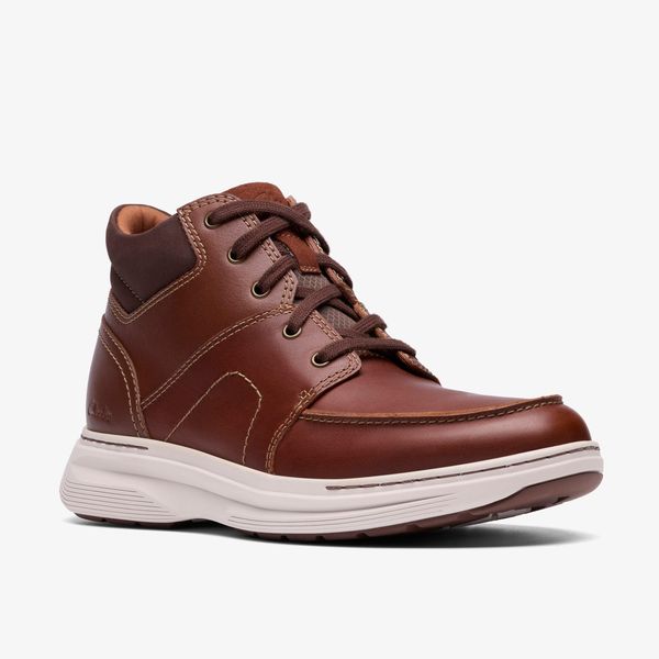 Mens Craftwell Mid Dark Tan Leather Boots - Image 4