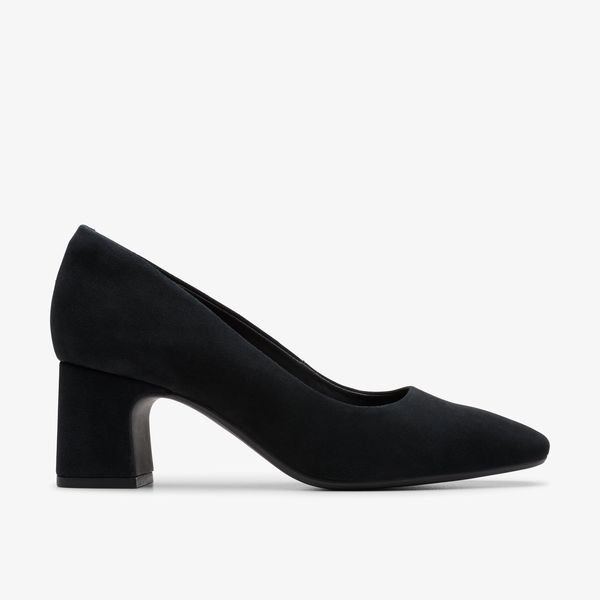Womens Fernie Court Black Suede Heels