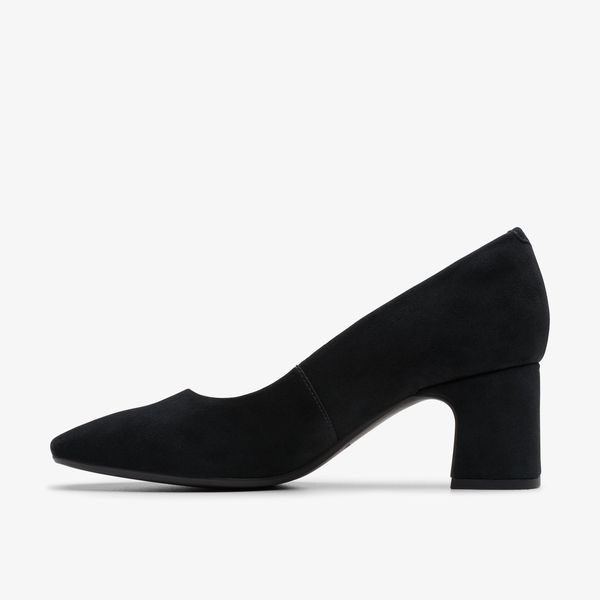Womens Fernie Court Black Suede Heels - Image 2