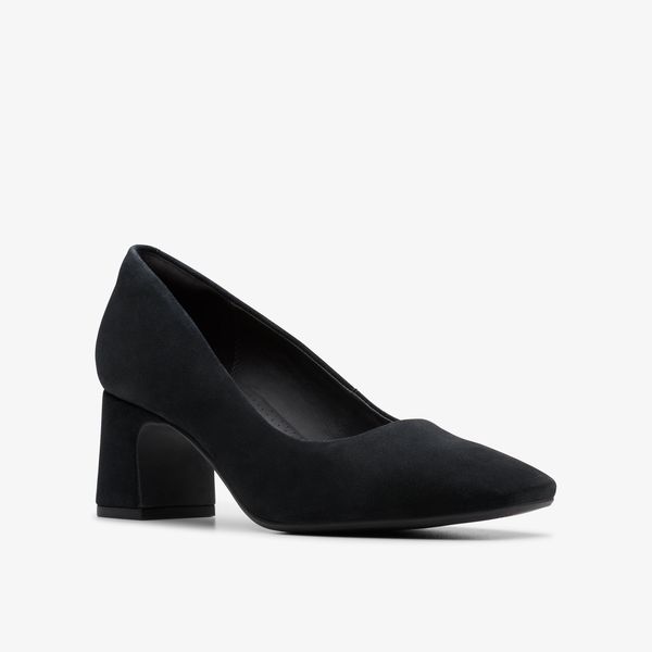 Womens Fernie Court Black Suede Heels - Image 4