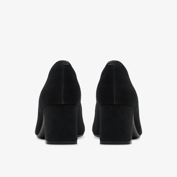 Womens Fernie Court Black Suede Heels - Image 5