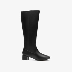 Womens Iridessa Glow Black Leather Knee High Boots