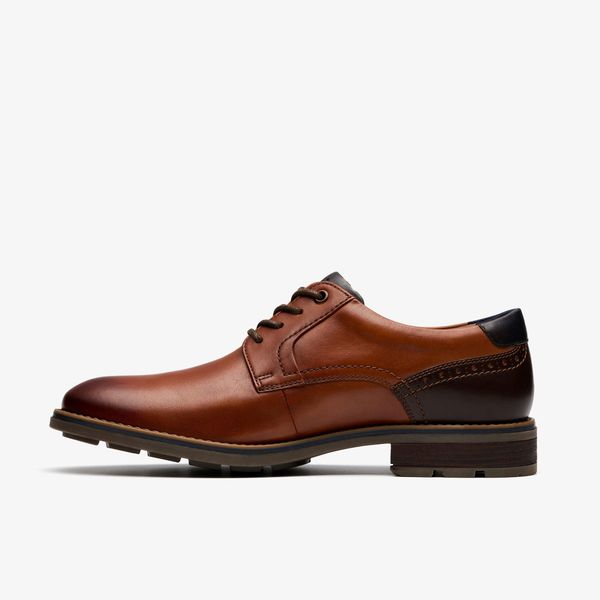 Mens Emmet Plain Tan Leather Shoes - Image 2