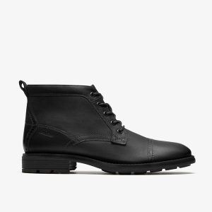Mens Emmet Zip Black Distressed Boots