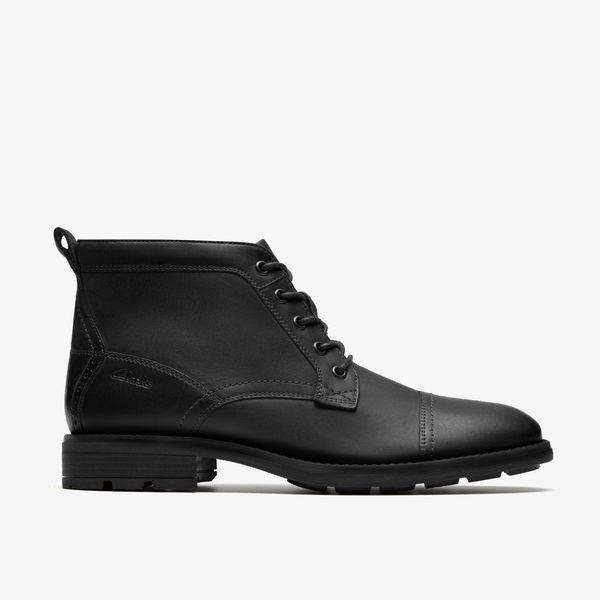 Mens Emmet Zip Black Distressed Boots