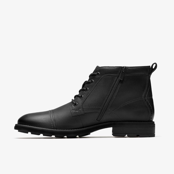 Mens Emmet Zip Black Distressed Boots - Image 2