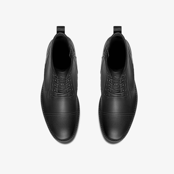 Mens Emmet Zip Black Distressed Boots - Image 6