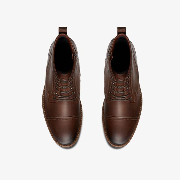 Mens Emmet Zip Brown Distressed Boots - Image 6