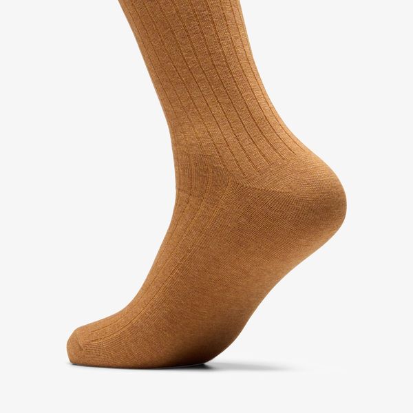 Mens Heathered Rib Cognac Socks - Image 2